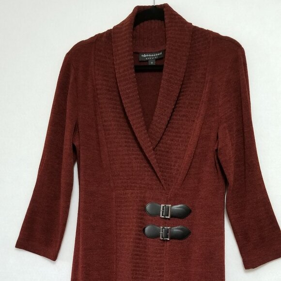 Connected Apparel Brown Textured Sheath Dress Size 12 - Picture 2 of 6